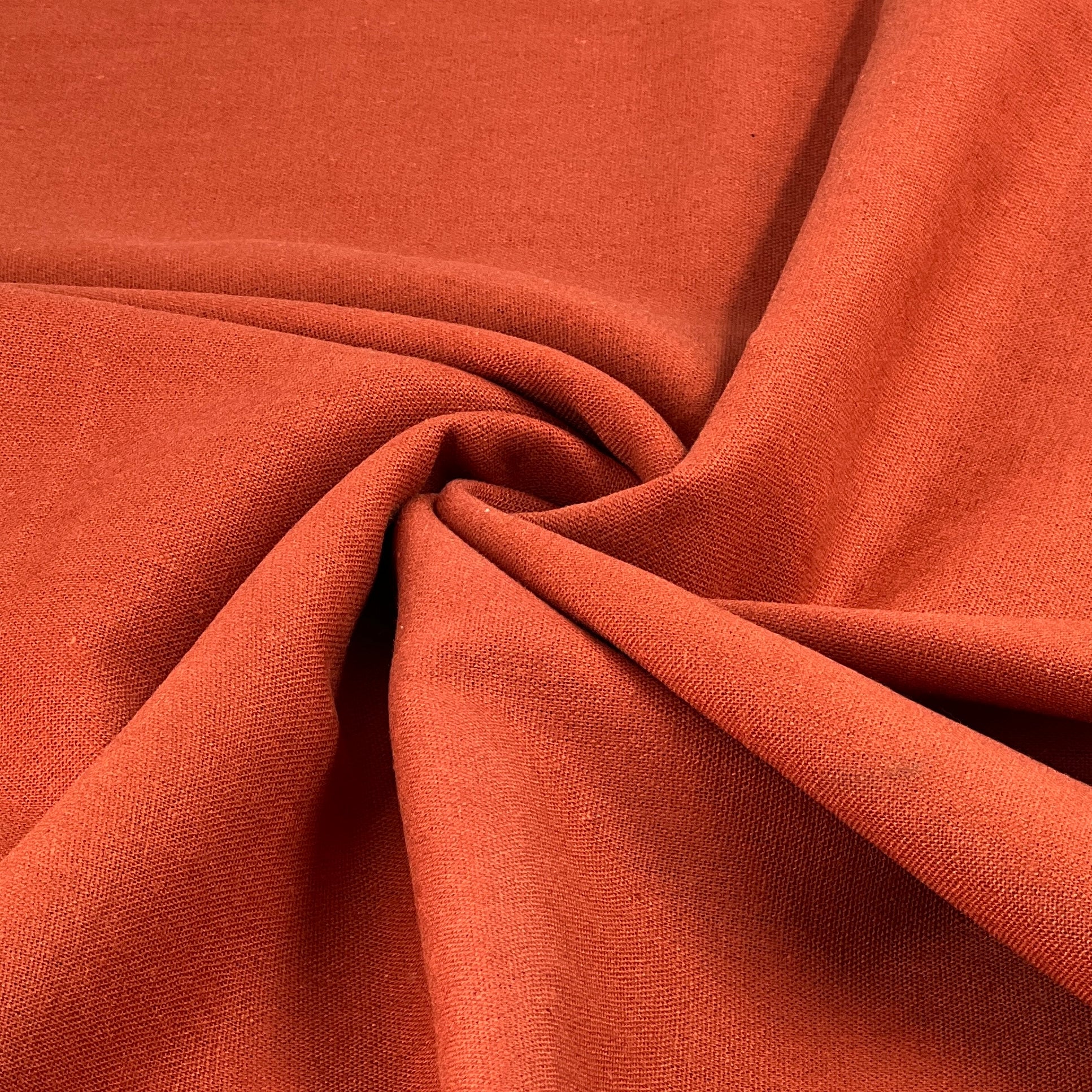 Ginger Orange Laundered Linen Fabric