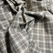 Grey & Khaki 1" Broken Twill Suiting Plaid - 134" Roll End