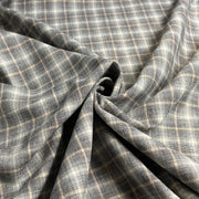 Grey & Khaki 1" Broken Twill Suiting Plaid - 134" Roll End