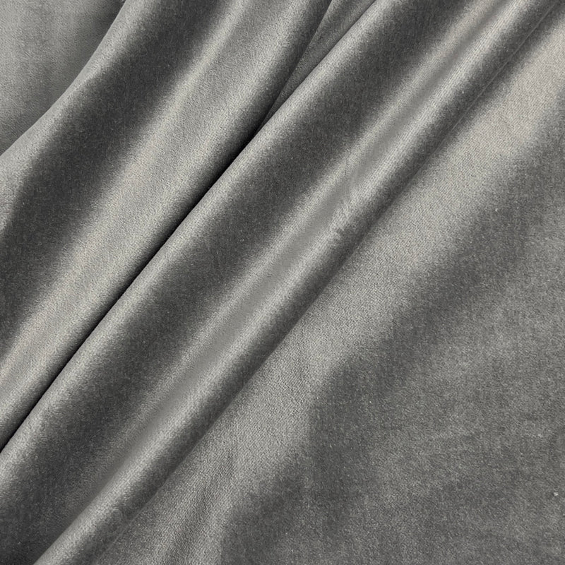 Grey Short-Pile Chenille - Lightweight Upholstery - 72" Remnant