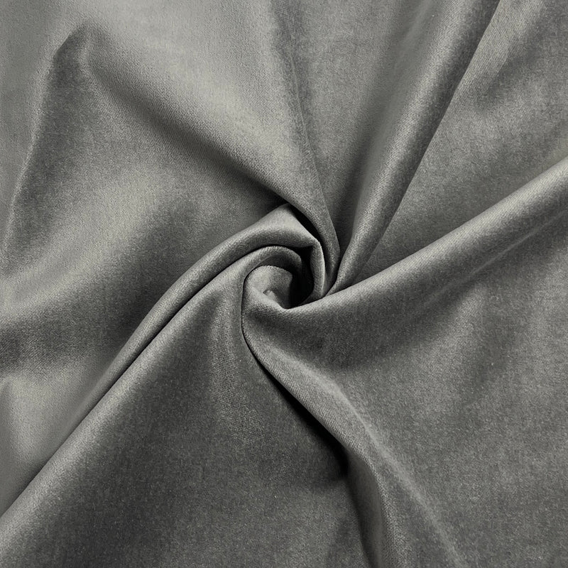 Grey Short-Pile Chenille - Lightweight Upholstery - 72" Remnant