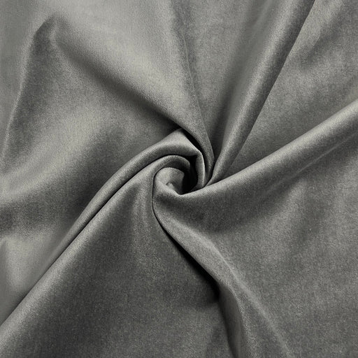 Grey Short-Pile Chenille - Lightweight Upholstery - 72" Remnant