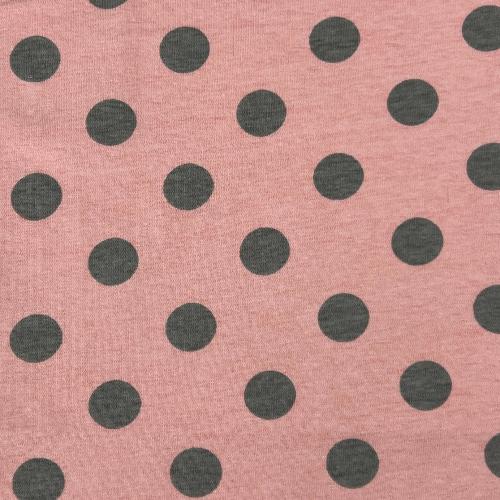 Pink & Grey Dotted Spandex Blend Jersey By The Yard