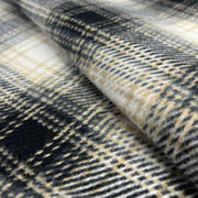 Heavyweight Brawny Cotton Flannel Plaid - Black & Ivory