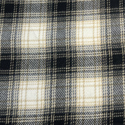 Heavyweight Brawny Cotton Flannel Plaid - Black & Ivory