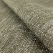 Closeup of olive green yarn-dye stretch denim