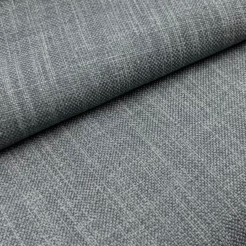 Close-up of gray fabric with a subtle pattern
