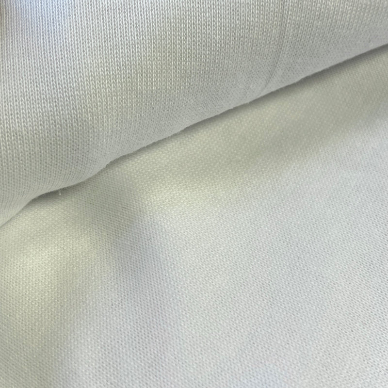 Polyester/Cotton Medium Weight Jersey Knit - White | REMNANTS