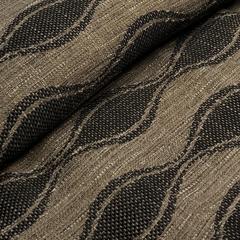 Mocha Tonal Wavelength Stripe - 96" Maker's Cut - Home Décor Cuts