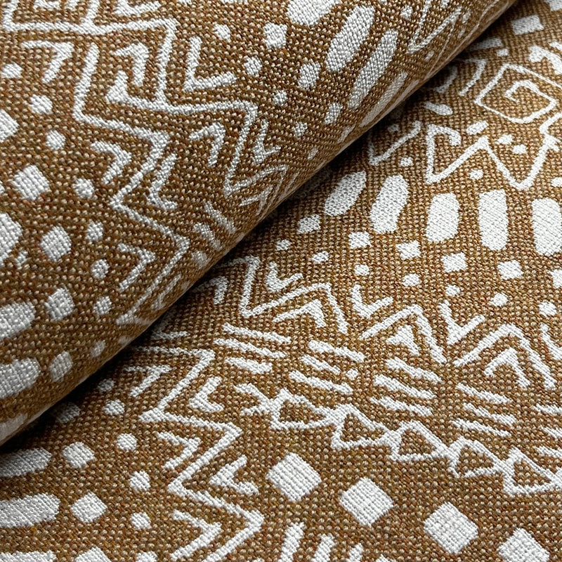 Orange & White Reversible Tribal Jacquard - 144" Maker's Cut - Home Décor Cuts