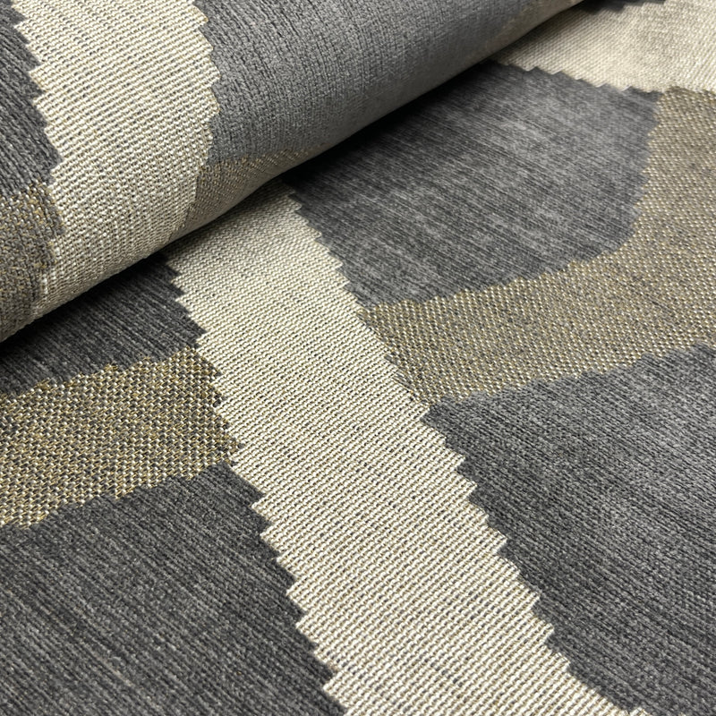 Grey Geometric Chenille - 72" Maker's Cut - House & Home Bundles