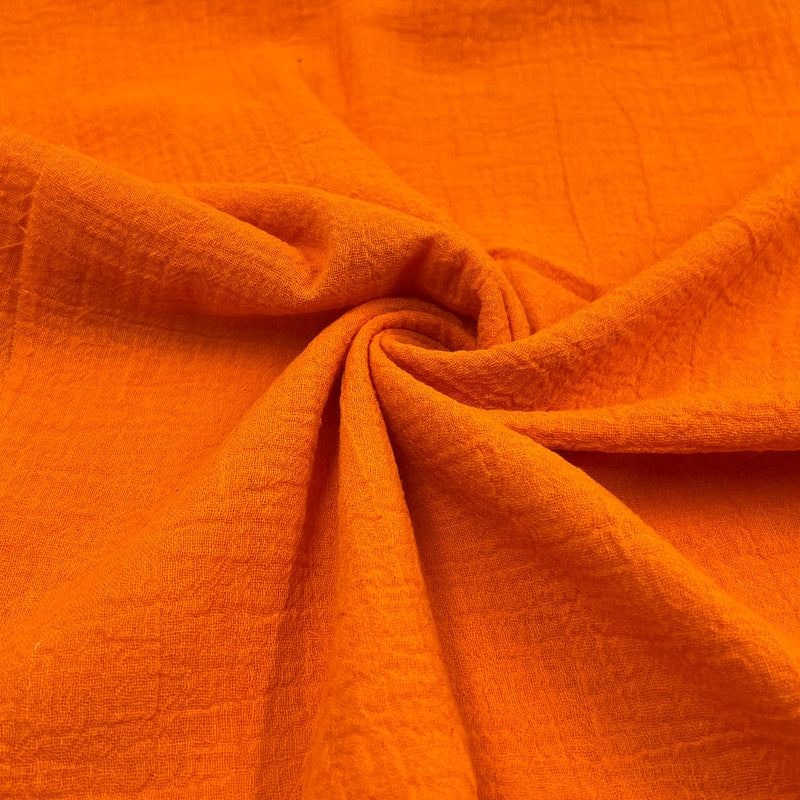 100% Cotton 50” Bubble Gauze - Bright Orange | SKU 2815D #U98