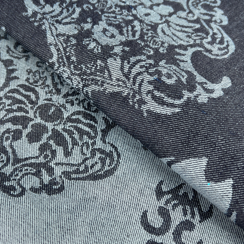 Floral Demask - Jacquard Woven Stretch Denim - 9 Ounce Dark Indigo | SKU 8076 #U76