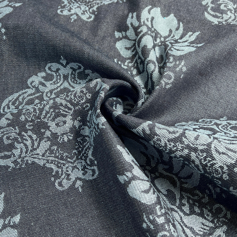 Floral Demask - Jacquard Woven Stretch Denim - 9 Ounce Dark Indigo | SKU 8076 #U76