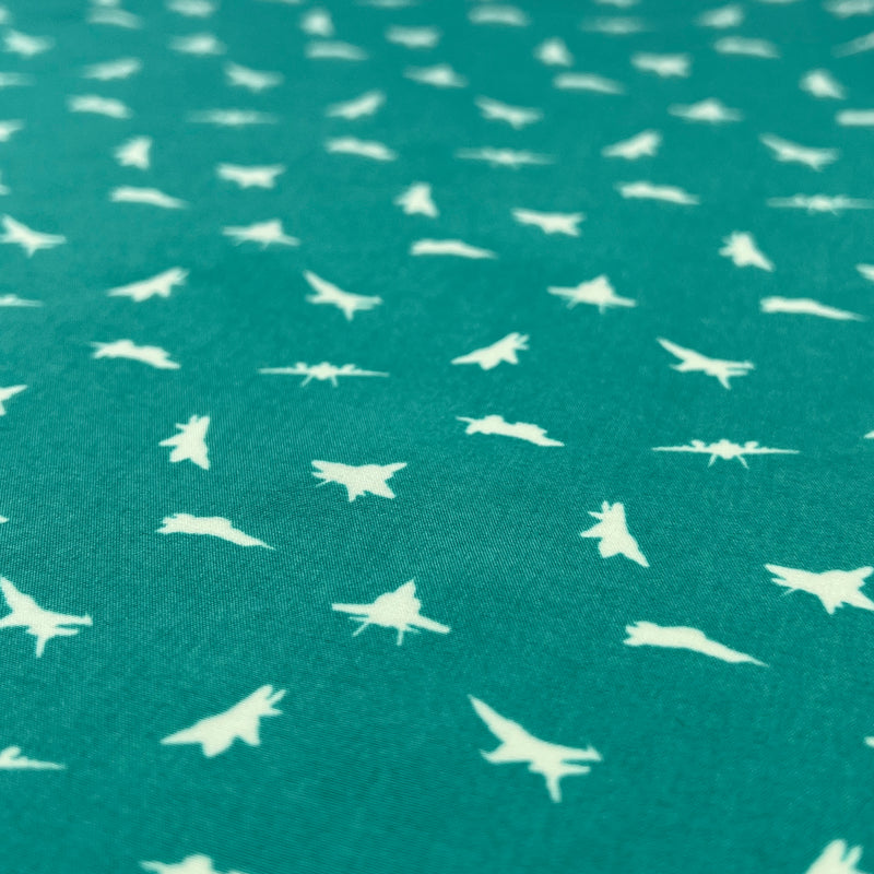 Polyester/Lycra Stretch Woven Swimwear - Jade Jets Print - SKU 5431B #U116