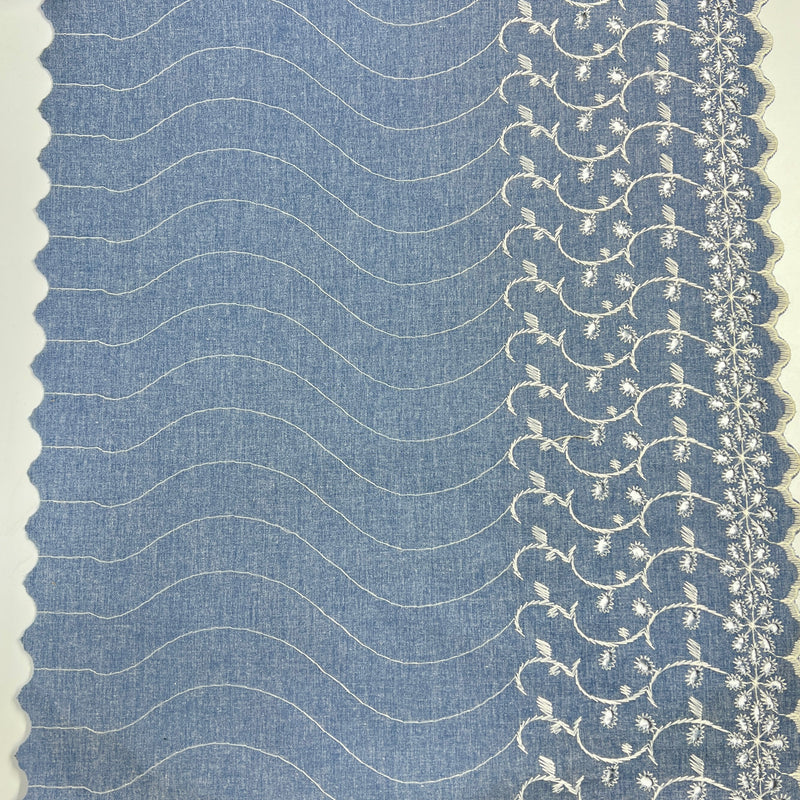 Chambray Vintage Eyelet 15" Wide Trim - 10-Yard Lot
