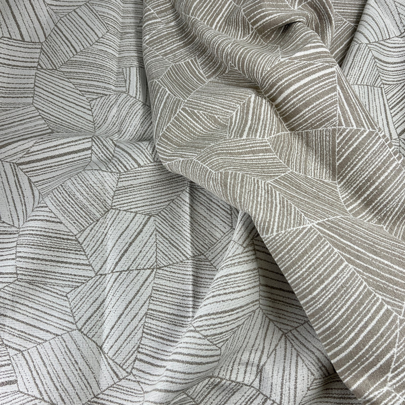 Neutral Tonal Tiled Stripe Motifs - Reversible - 88" Maker's Cut - House & Home Maker's Collection