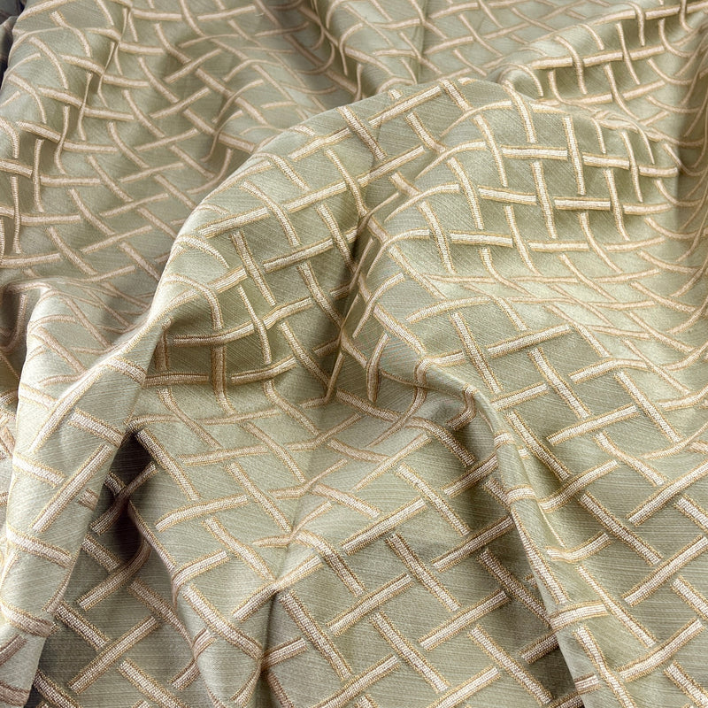 Sage & Gold Lattice Weave - 78" Maker's Cut - House & Home Maker's Collection