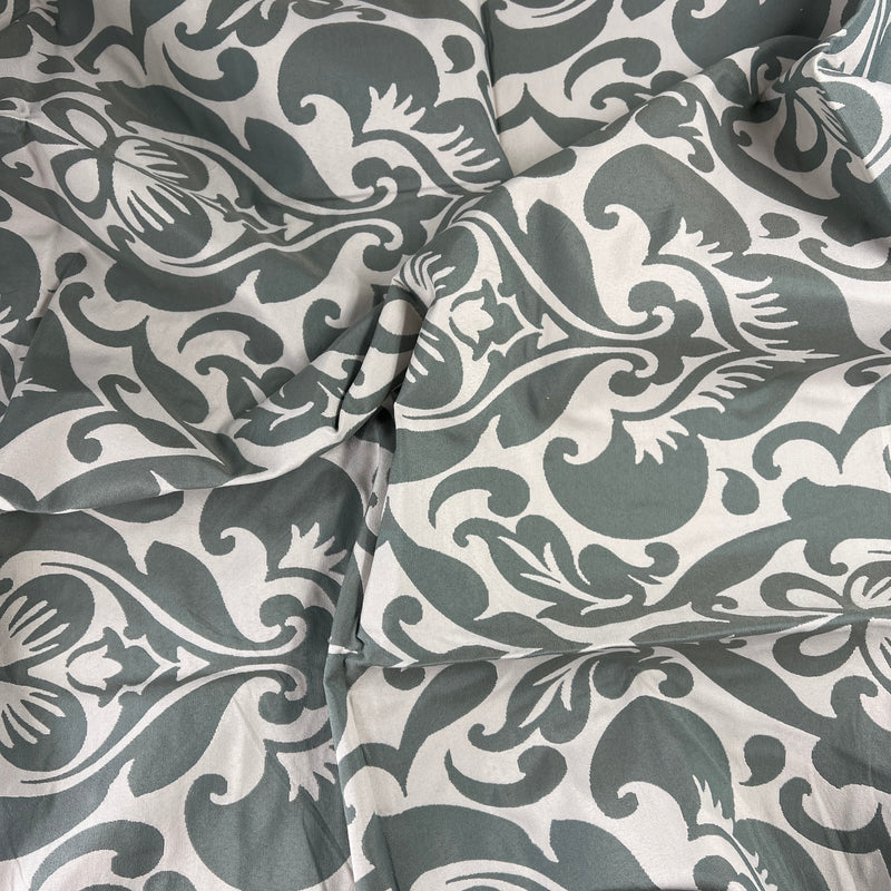 Teal on White Demask - 34" Maker's Cut - House & Home Maker's Collection