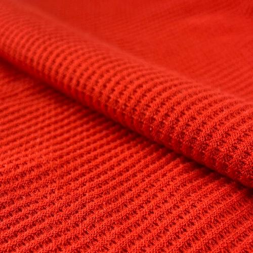 Red 7 Ounce Waffle Thermal 100% Cotton Knit Fabric