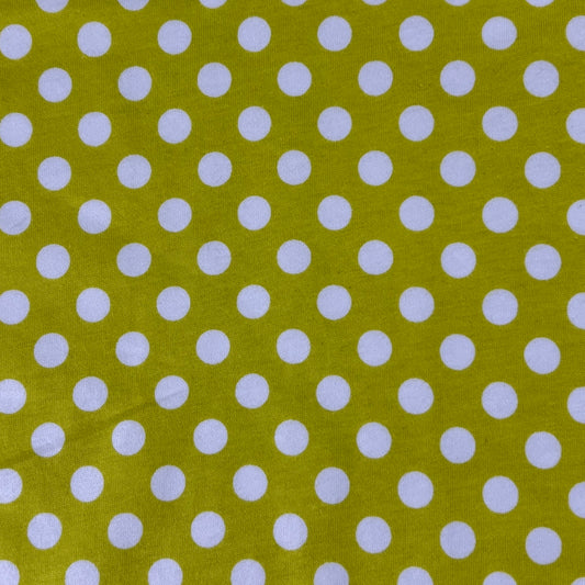 Lime & White Dots | Printed Cotton/Spandex Jersey | SKU 7686A #U112