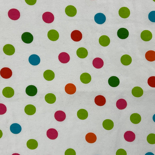 White & Multi-Colored Dots (1/2") | Printed Cotton/Spandex Jersey | SKU 7686A #U112