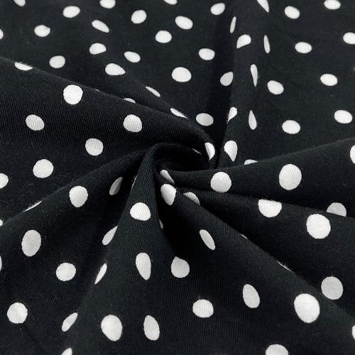 Black and White Dot Printed T-shirt Jersey