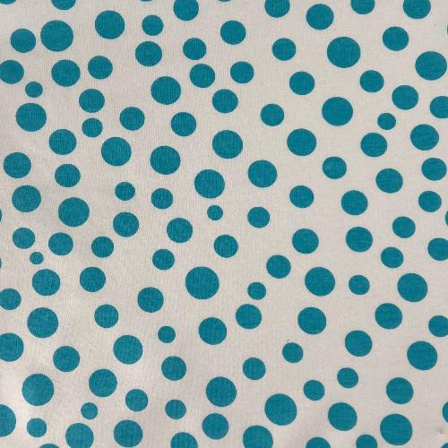 Splattered Turquopise Dot Printed Jersey Knit Fabric for T-Shirts, Accessories and more | Sold by the yard