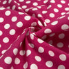 Pink & White Polka Dotted Jersey Fabric for T-Shirts - soft and comfortable