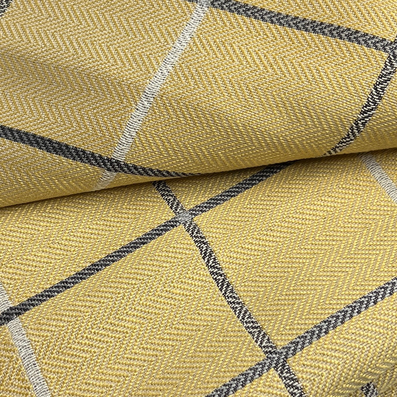 Yellow 3.5" Chevron Woven Plaid Upholstery - 120" Maker's Cut