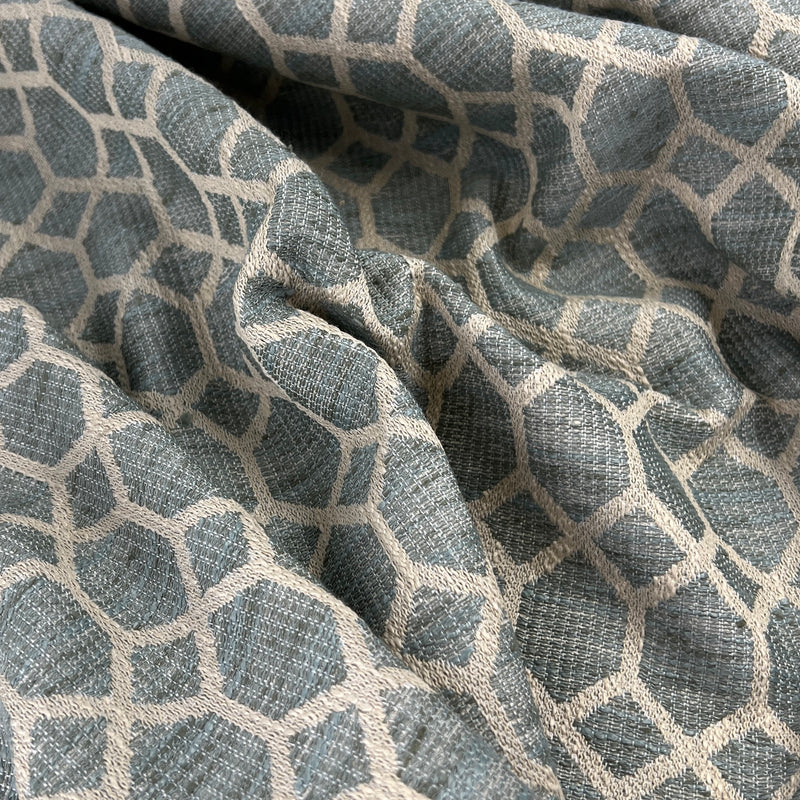 Sky Blue & Natural Geometric - 28" Maker's Cut - House & Home Collection