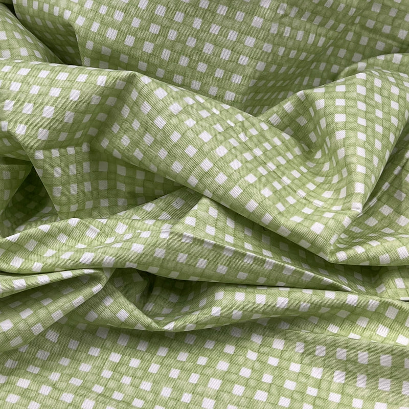 Clover & Natural Printed Ginham - 60" Maker's Cut - House & Home Collection