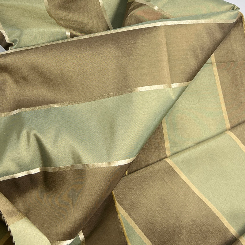 Sage & Taupe Sateen Stripe - 176" Maker's Cut - House & Home Collection