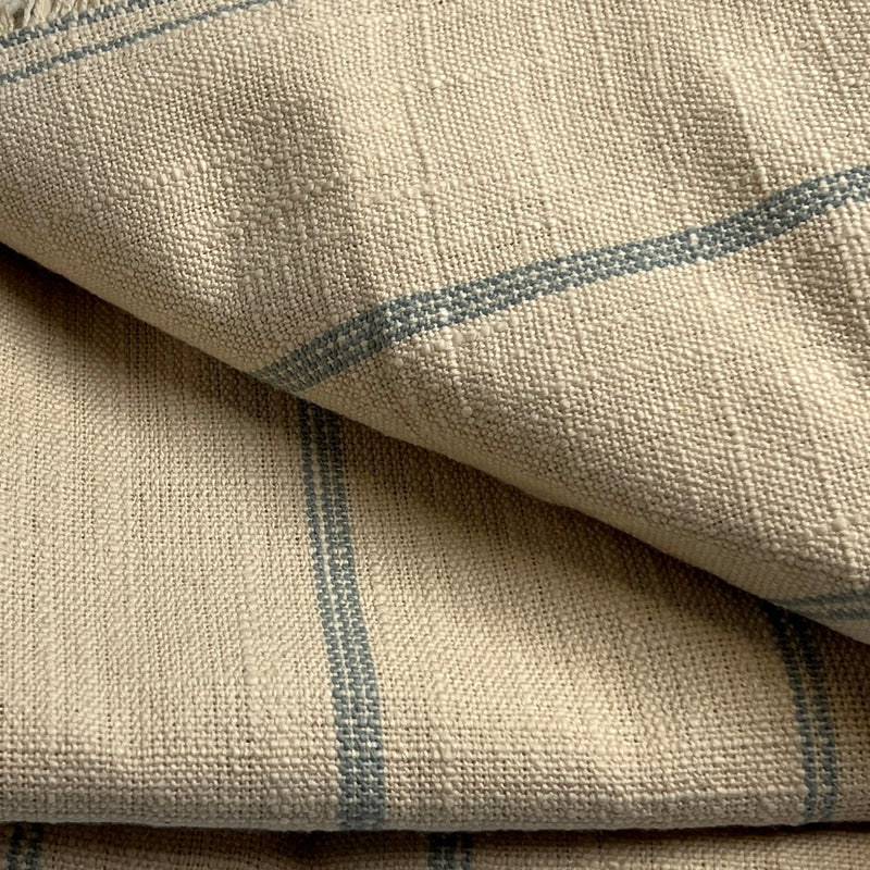 Natural Canvas Weight Slub Weave Ticking Stripe - 56" Maker's Cut - House & Home Collection