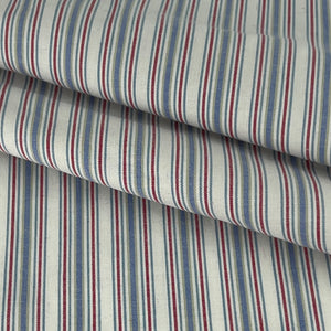 Blue & Red Nautical Stripe Stretch Shirting | SKU 7720 #U1