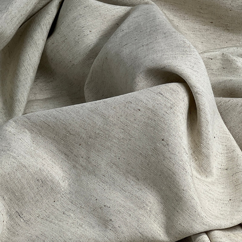 Stone natural colored linen fabric with a seeded texture
