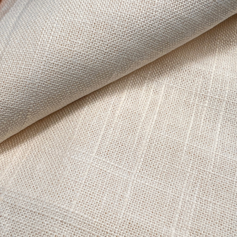 Natural, White & Ivory - Upholstery Weight Slub Linen Weaves - Remnants