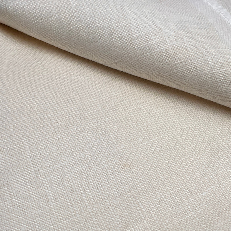 Natural, White & Ivory - Upholstery Weight Slub Linen Weaves - Remnants