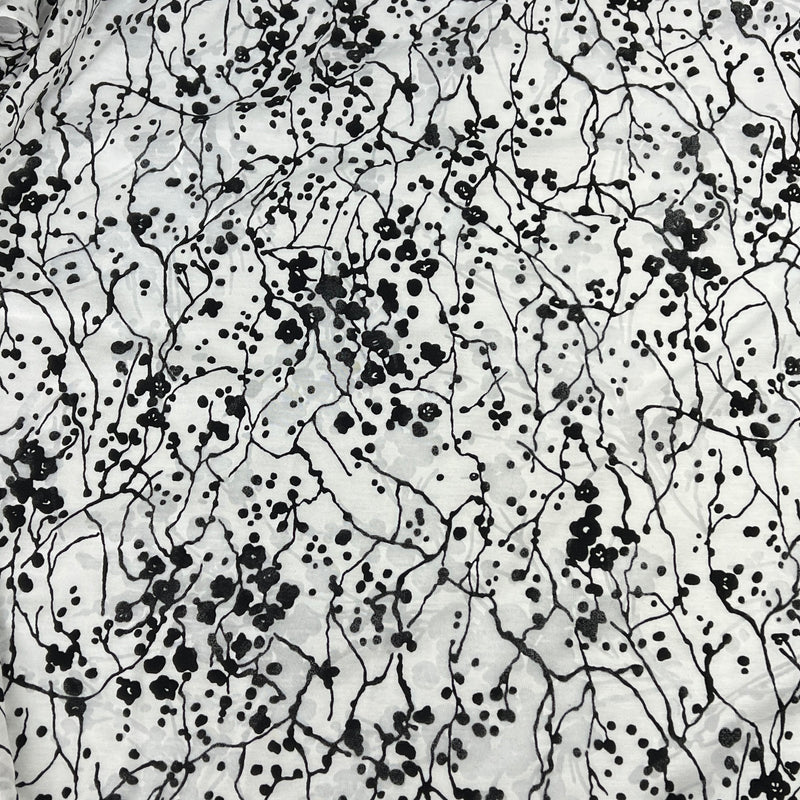 Black and white abstract pattern on fabric