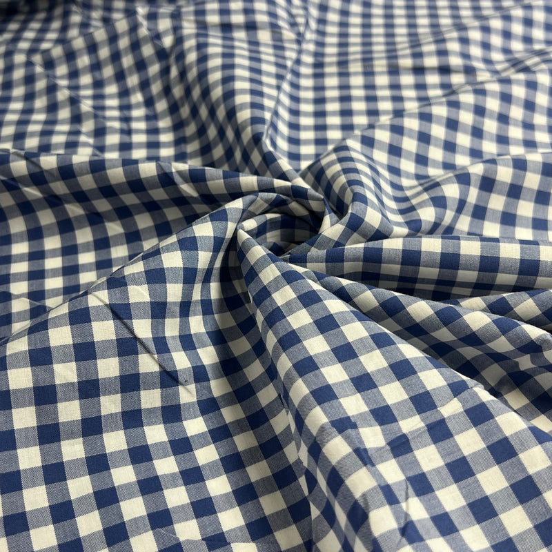 Royal & White 1/4" Gingham - 100% Cotton Yarn-Dye Shirting - SKU 8124B #S209