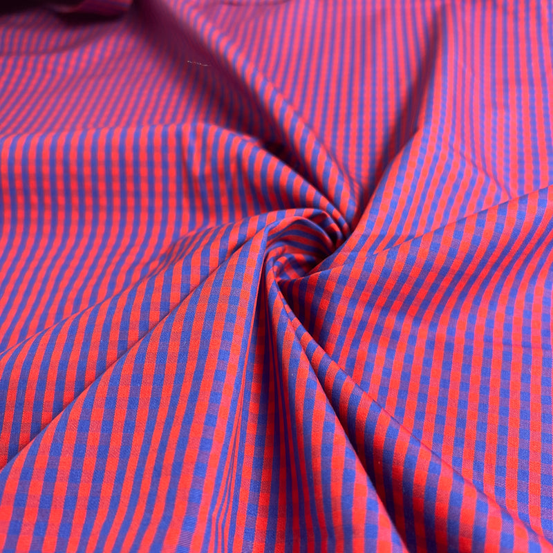 Red & Royal 1/8" Check - 100% Cotton Yarn-Dye Shirting - SKU 8124B #S209