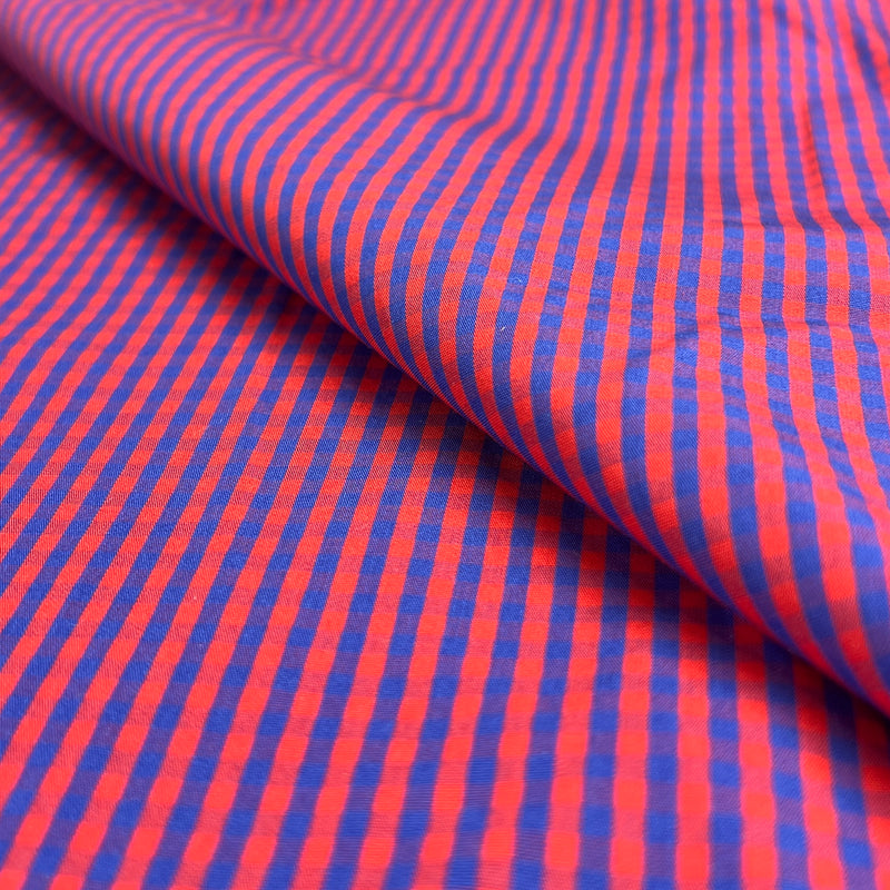 Red & Royal 1/8" Check - 100% Cotton Yarn-Dye Shirting - SKU 8124B #S209
