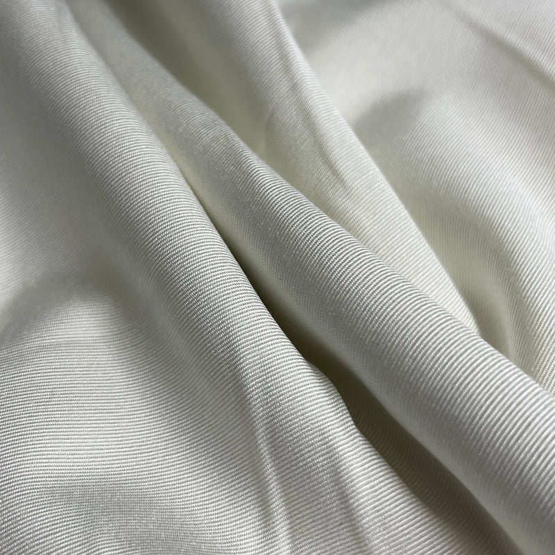 Solid Ivory Fine Corded Polyester Weave - House & Home Collection - Maker's Cuts