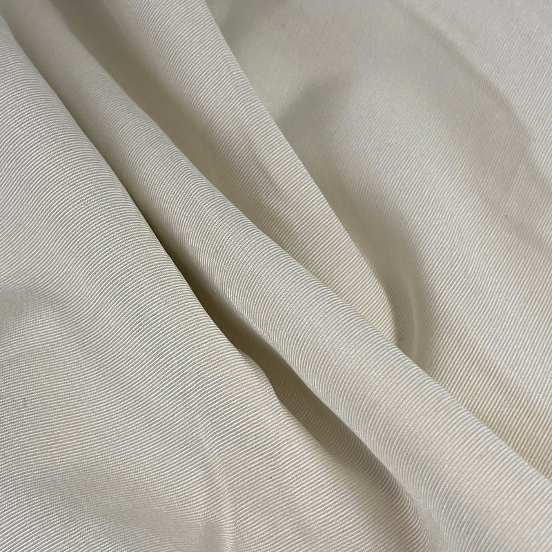 Solid Ivory Fine Corded Polyester Weave - House & Home Collection - Maker's Cuts