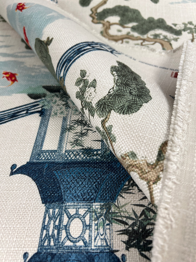 "Kirin" by Regal Fabrics - Chinoiserie Print Upholstery Fabric - 148" Length (4.1 Yards)