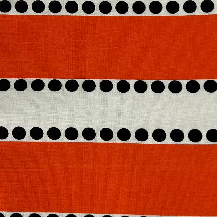 Orange Dotted Stripe Quilting Cotton