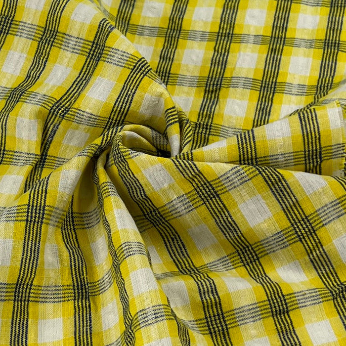 Yellow & Black Cotton Seersucker  | SKU 7735 #U3