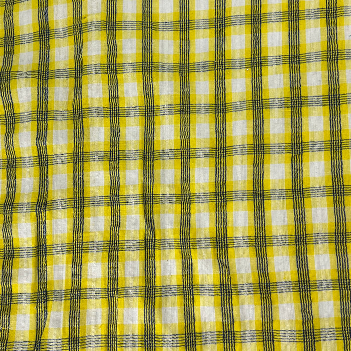 Yellow & Black Cotton Seersucker  | SKU 7735 #U3