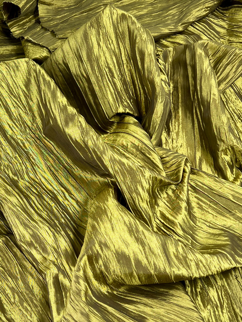 Crushed Taffeta - 100% Polyester, 54" Wide - Olive - SKU 8127