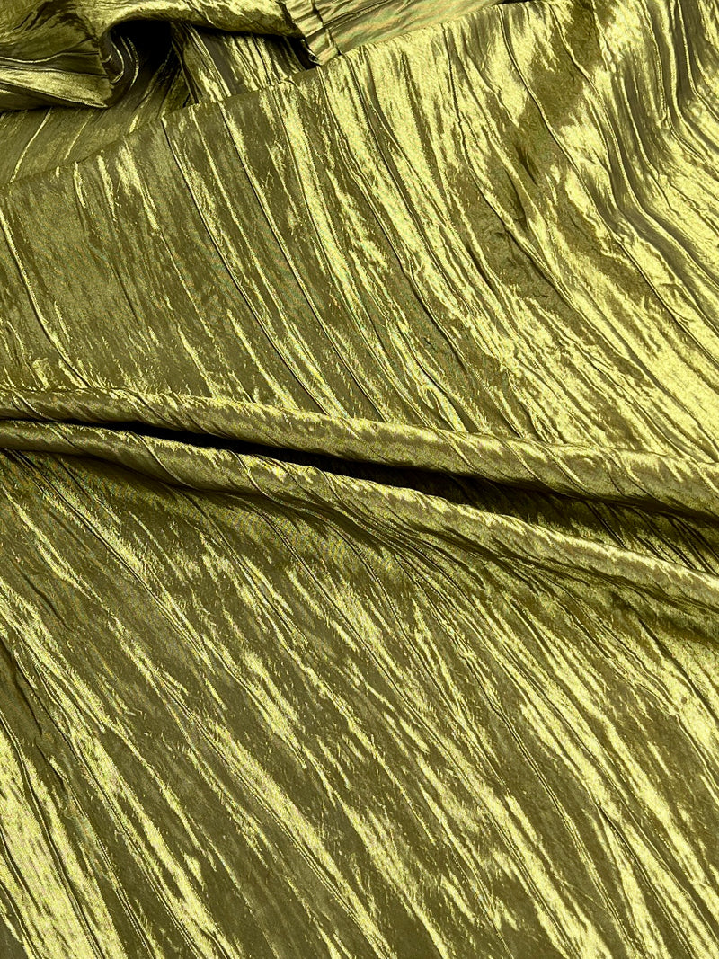 Crushed Taffeta - 100% Polyester, 54" Wide - Olive - SKU 8127